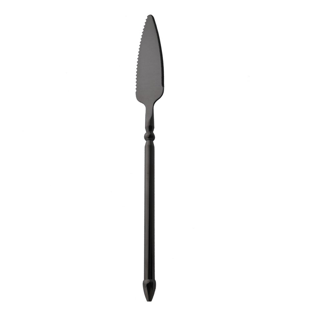 Conjunto de Talheres em Aço Inox 304 Preto Espelhado Conjunto de Talheres Faca de Bife Garfo Colher para Lava-louças