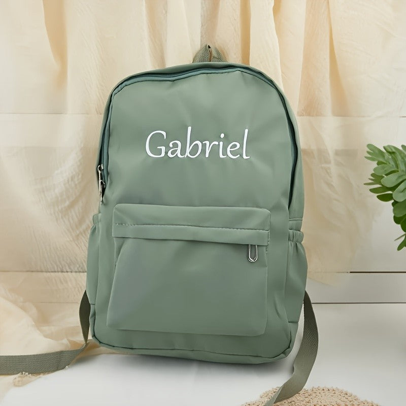 Mochila Personalizada com Nome em Nylon Leve e Prática, Presente Ideal para Volta às Aulas Uso Diário Atividades ao Ar Livre