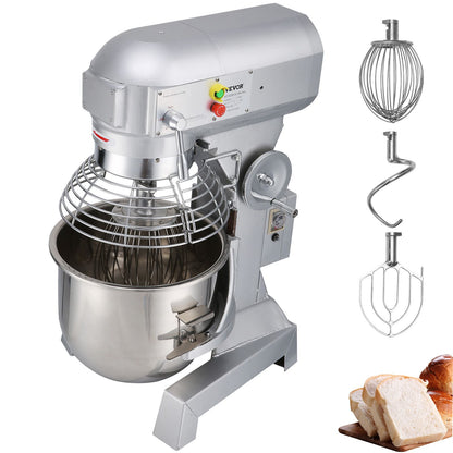 SucceBuy 10-30L Máquina de Massa Elétrica Aço Inoxidável Batedeira Mixer Processador de Alimentos Liquidificador de Bancada Comercial para Creme e Ovo