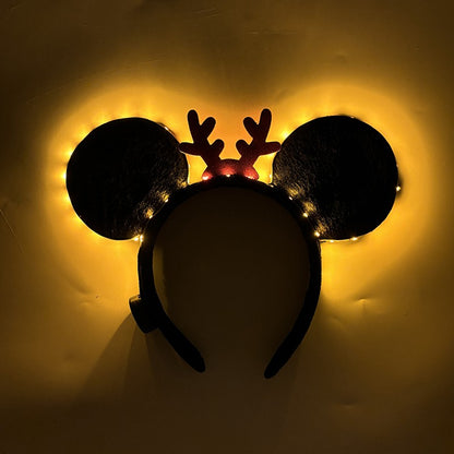 1/2pcs LED Glowing Neon Mouse Ears Headband Girls Festival Headbands Mickey Hairband Children Birthday Party Hair Accessories