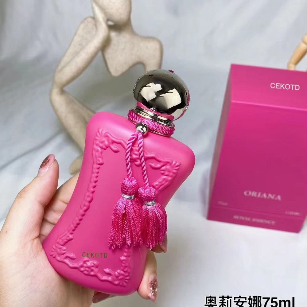 Perfume Unissex de Qualidade Rosas Orientais 75ml Colônia de Longa Duração Aroma Floral Spray Corporal de Perfume Presente