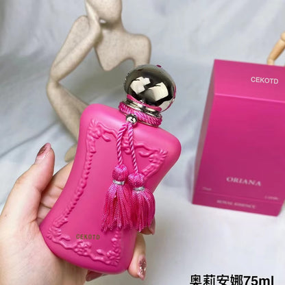 Perfume Unissex de Qualidade Rosas Orientais 75ml Colônia de Longa Duração Aroma Floral Spray Corporal de Perfume Presente