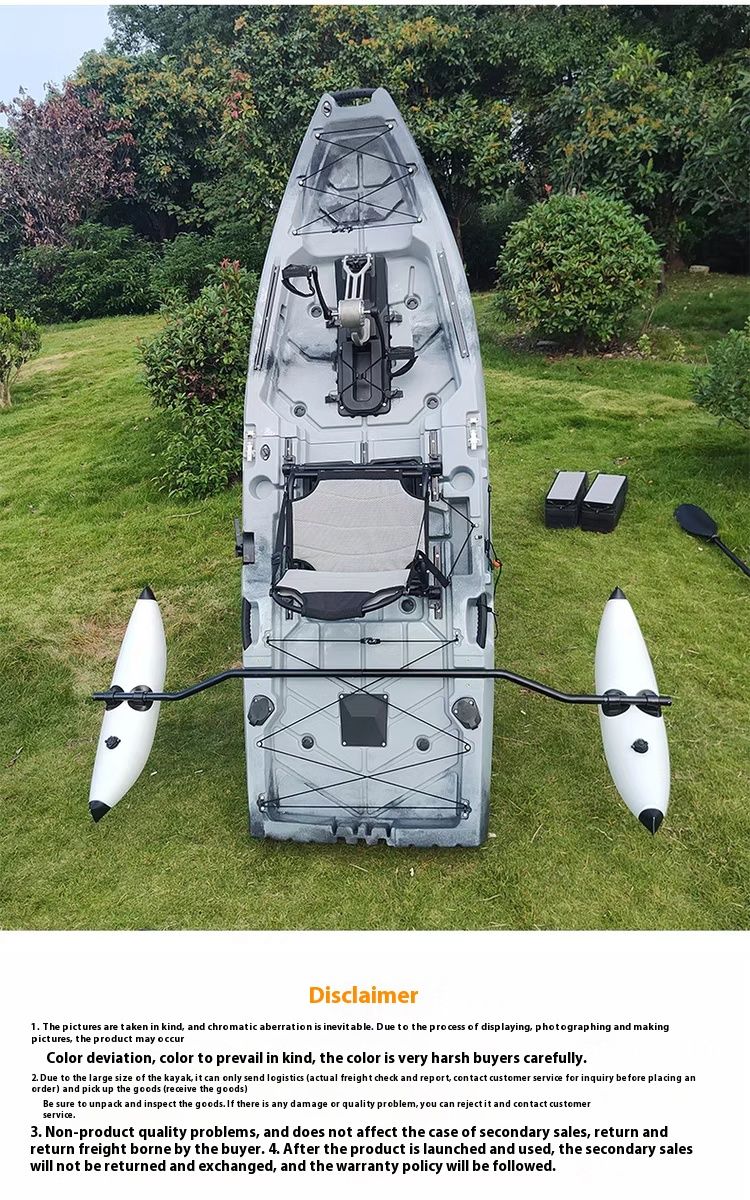 Caiaque Modular de 2 Lugares, Canoa HDPE Elétrica/a Pedal com Assentos de Alumínio, Barco de Pesca Portátil para Recreação em Lagos e no Mar