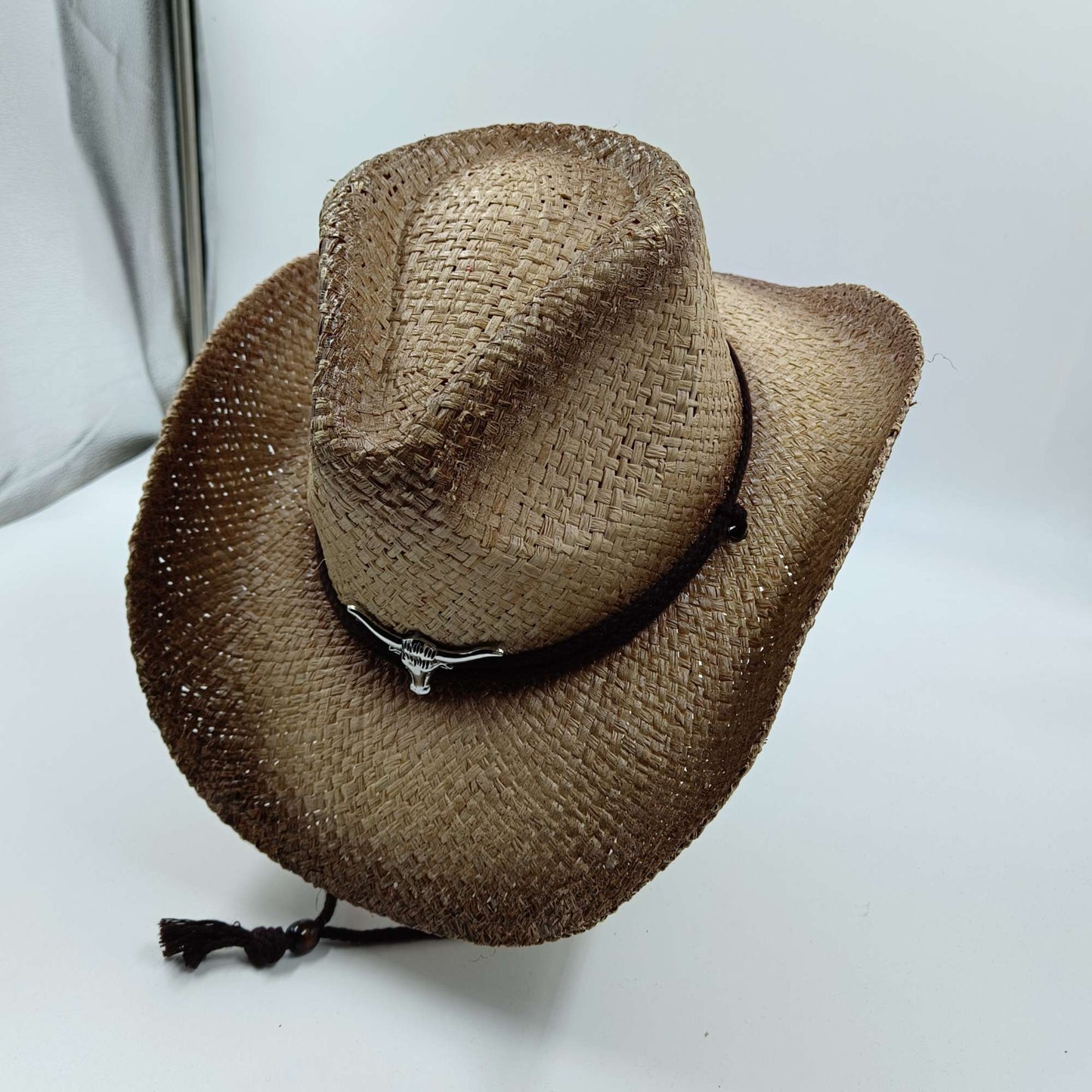 Chapéu de vaqueiro ocidental feito à mão com bordado tridimensional, chapéu de palha masculino, chapéu feminino para atividades ao ar livre, luxo leve europeu e americano