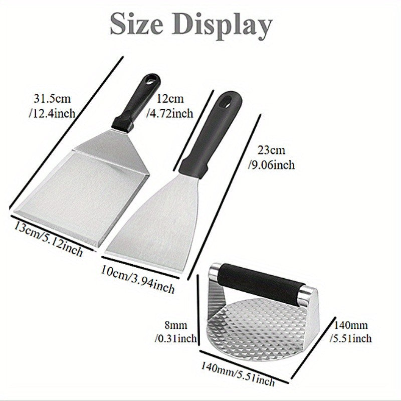 Stainless Steel Griddle Accessories Set, Outdoor Barbecue Tools includes/Kitchen/Outdoor Barbecue & Camping/Party/Events/Holiday