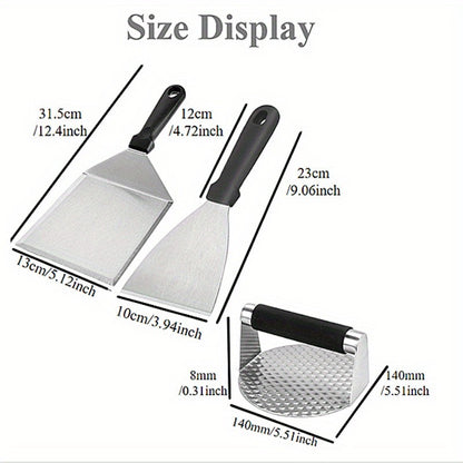 Stainless Steel Griddle Accessories Set, Outdoor Barbecue Tools includes/Kitchen/Outdoor Barbecue & Camping/Party/Events/Holiday
