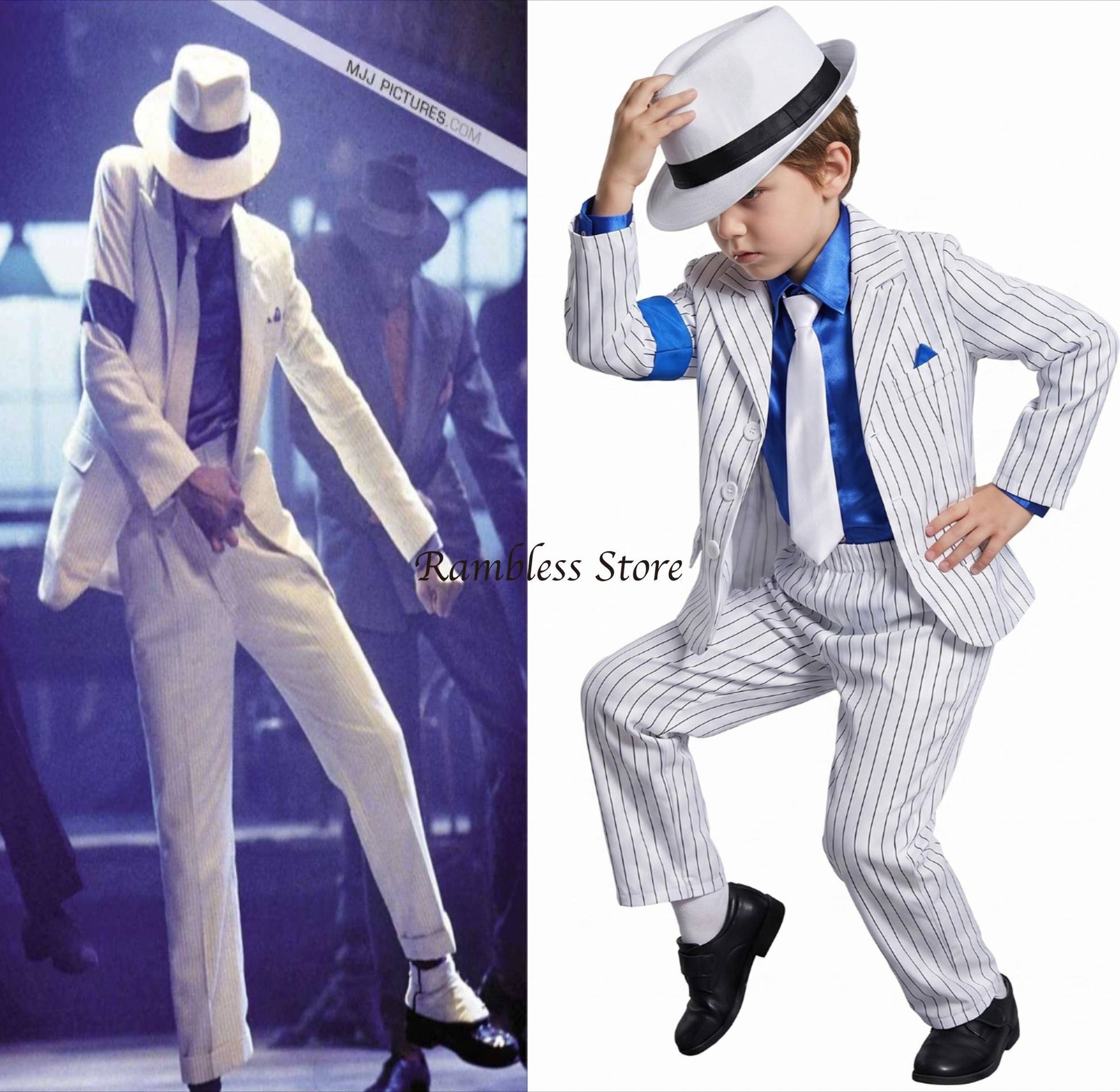 Children Michael Jackson Dancer Cosplay Suits for Kids Stage Performance Smooth Criminal MJ Cos Costumes Sets Kid Halloween