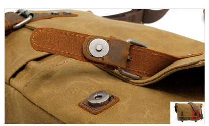 New Fashion Thick Wax Canvas Men Shoulder bag Messenger bag Men Crossbody Bag Vintage male Leisure Sling bag Casual Boy
