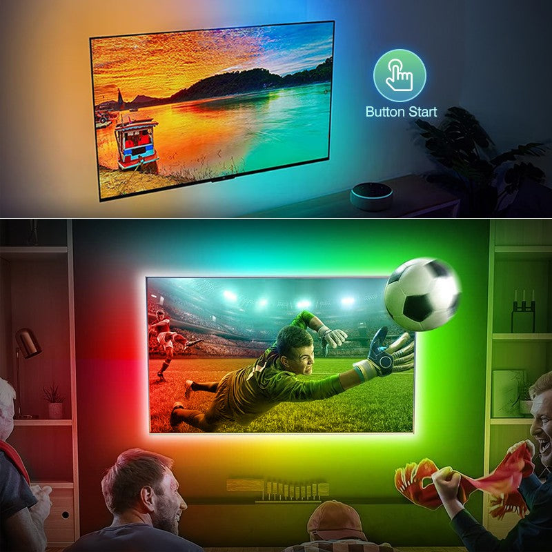 Christmas Ambient TV LED Backlight Sync to Screen For 40-130 Inch Real-Time Sync Light Strip For 4K HDMI-Compatible 2.0 Device