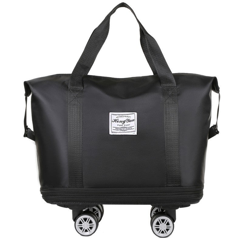 Universal Wheel Expandable Luggage Large Capacity Lightweight Travel Fitness Bag with Dry And Wet Separation Storage
