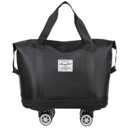 Universal Wheel Expandable Luggage Large Capacity Lightweight Travel Fitness Bag with Dry And Wet Separation Storage