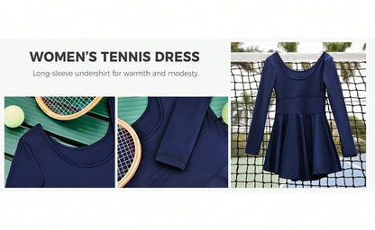 Slim Fit Women 2-In-1 Tennis Dress Athletic Golf Dress With Built-In Shorts Vintage Aesthetic Sporty Streetwear women clothing