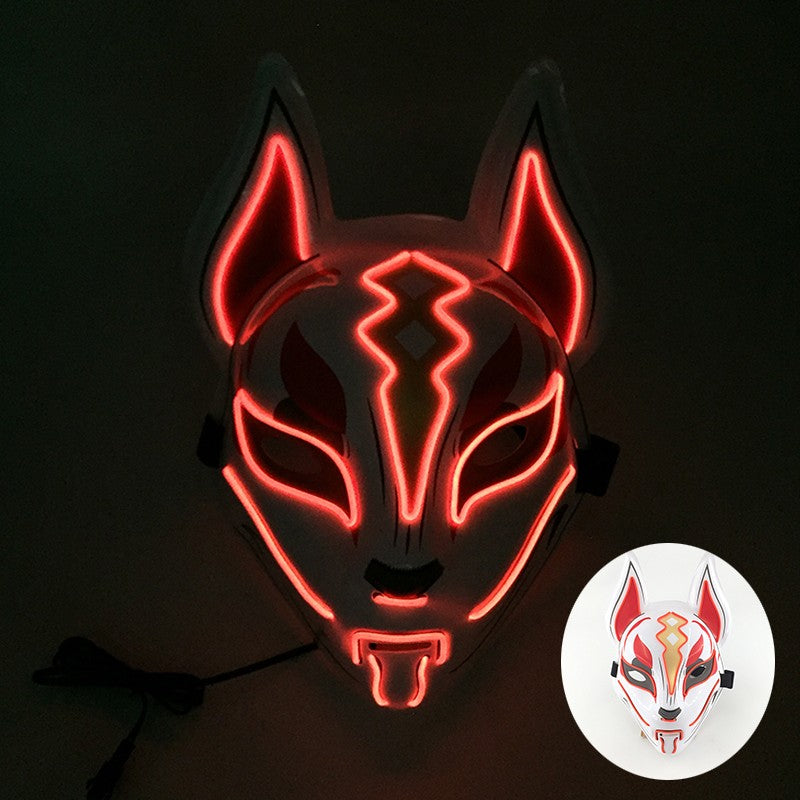 Cool Neon Light up Fox Mask Men Luminous Disguise Masks Glow in the Dark Cosplay Costume Trick or Treat Decoration