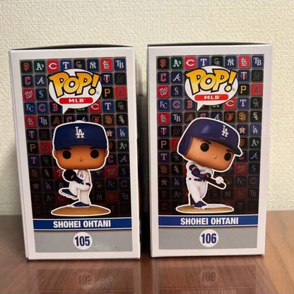 Funko Pop Baseball League Dodgers Shohei Ohtani Q-Edition Boneco de Ação Modelo 105 106 Boneco de Vinil Artesanal Presente Fofo para Fã