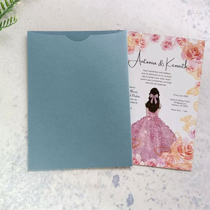 Customized Invitation Envelope, Personalized Wedding Card Holder, Blank Pocket Envelop 50 Sets