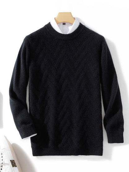 Men's Cashmere Sweater Autumn Winter  O-neck Long Sleeve Pullover  Casual Clothing 100% Merino Wool high-end Knitwear Top