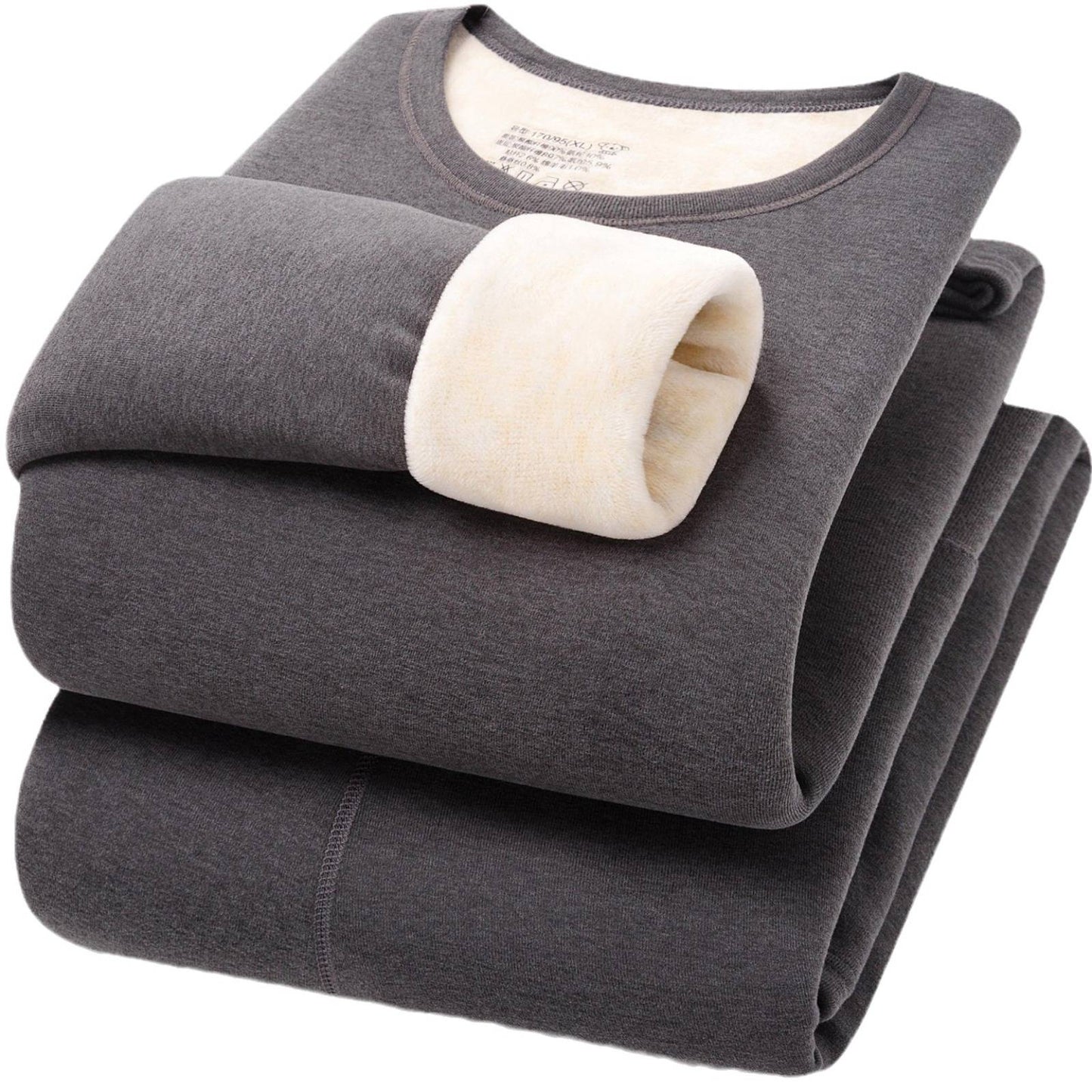 Winter Thermal Underwear Set For Men And Women Thick Velvet Lining Suitable For Wearing Cold Warm Underwear's Top And Bottoms