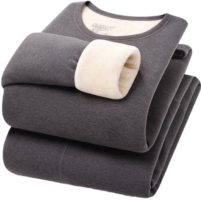 Winter Thermal Underwear Set For Men And Women Thick Velvet Lining Suitable For Wearing Cold Warm Underwear's Top And Bottoms