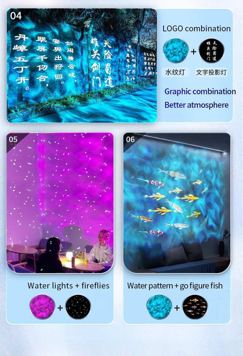 Waterproof Outdoor Water Wave Oecen Wave Light Water Wave Effect Projector with gobo projector