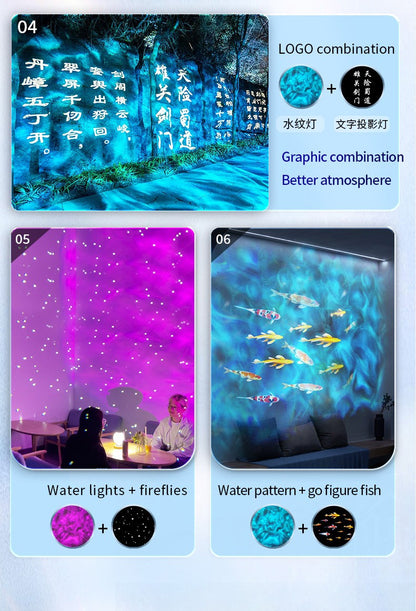 Waterproof Outdoor Water Wave Oecen Wave Light Water Wave Effect Projector with gobo projector