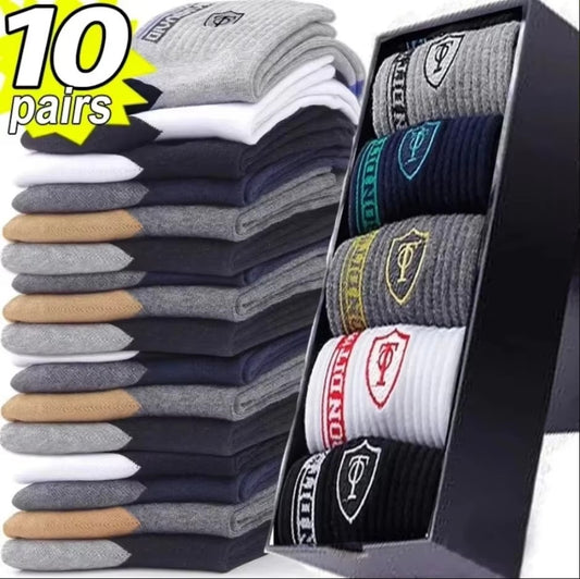 5/10 Pairs Breathable Cotton Sports Stockings Men Bamboo Fiber Autumn Winter Men Socks Sweat Absorption Deodorant Business Sox