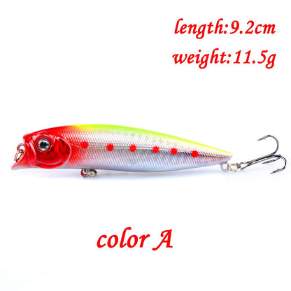 POETRYYI 1pc Isca de Pesca Artificial Popper 9cm/11g Popper de Superfície 17 Cores Isca Rígida Wobblers de Plástico Acessórios de Pesca