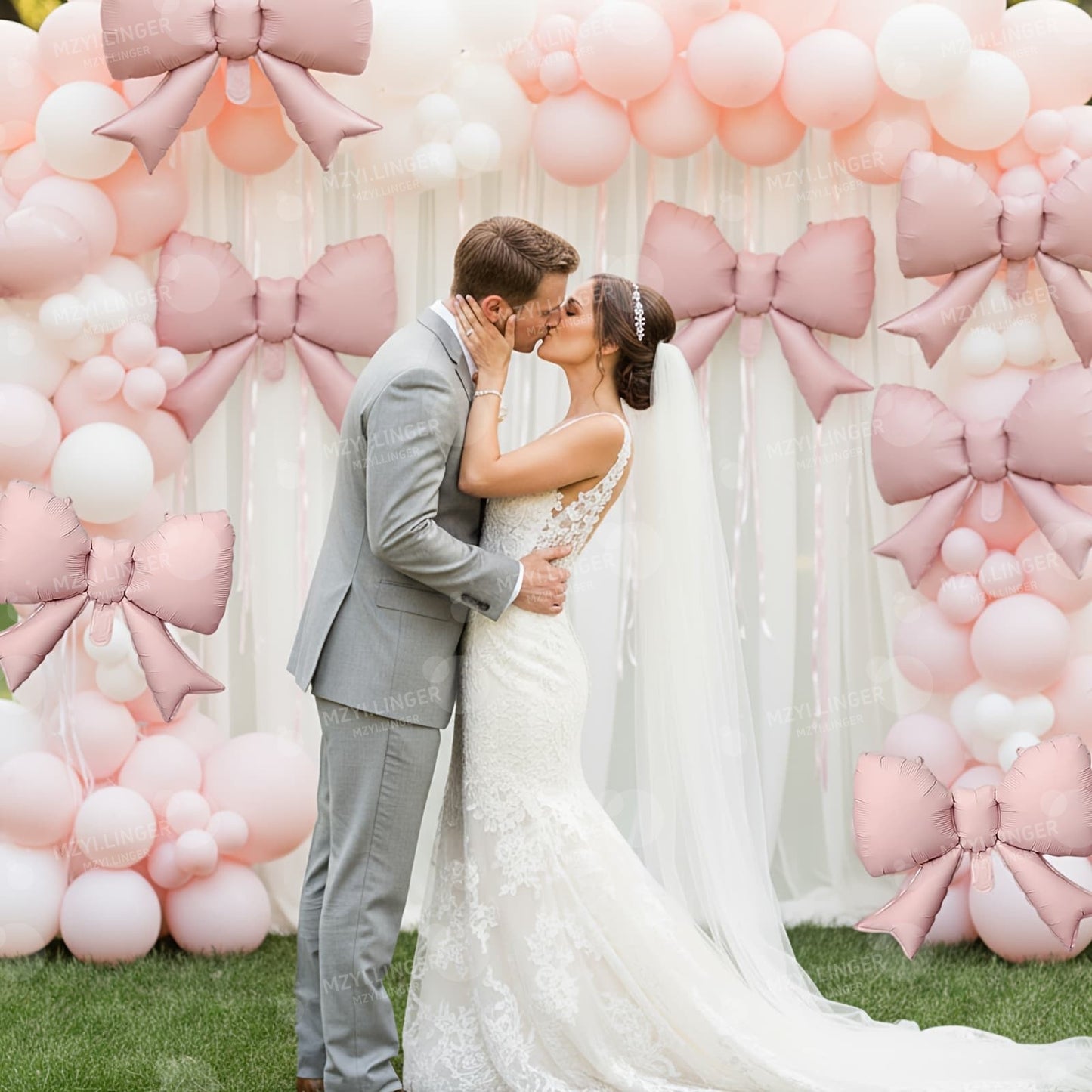 Pink Bow Birthday Balloon Happy Birthday Letter Balloon Used for Wedding, Valentine's Day, Birthday, Proposal Decoration Decor
