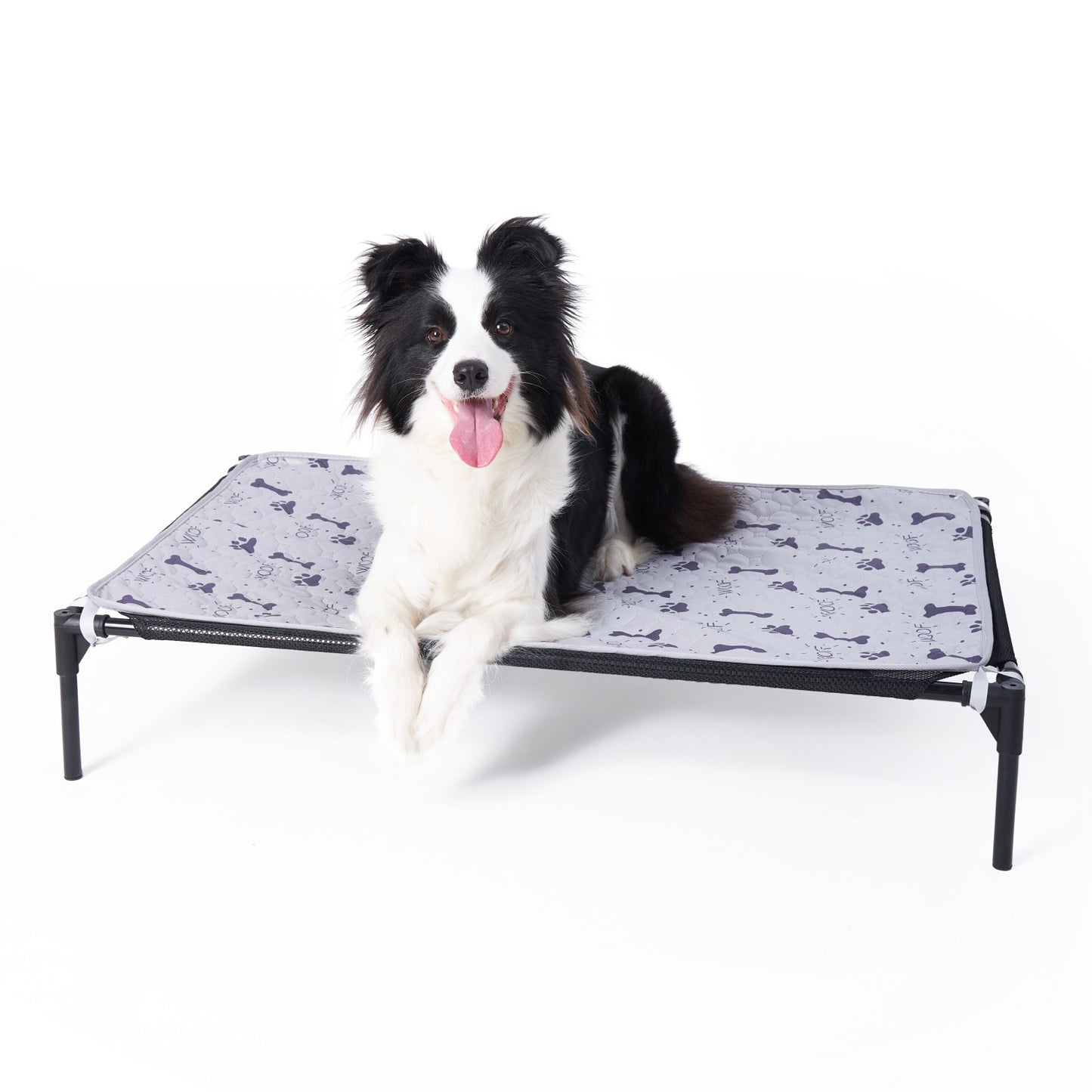 Cama Elevada para Cães Filhotes com Estrutura Metálica Montável, Cama Portátil para Cães, Fácil de Limpar, Malha Respirável, Cama para Cães e Gatos, Uso Interno e Externo