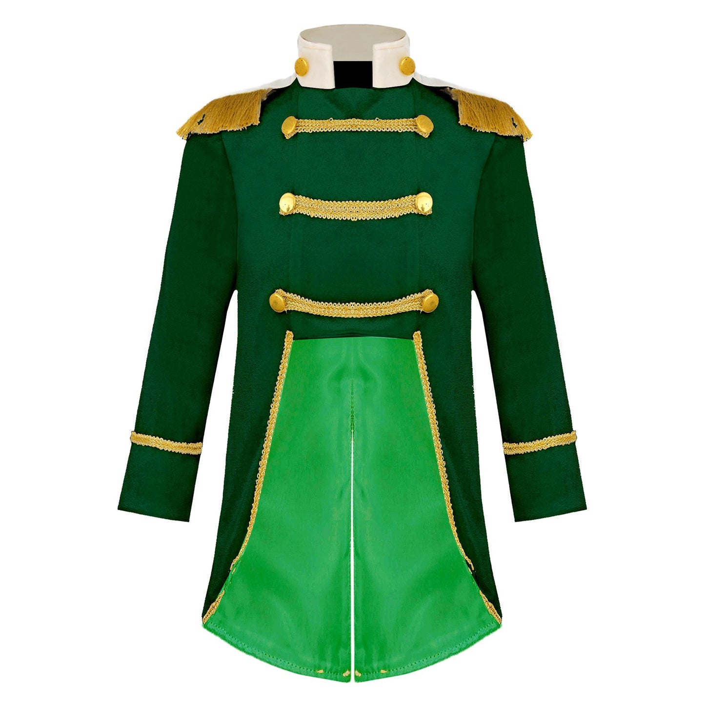 Little Boys Prince Cosplay Costume Long Sleeve Gold Fringe Braiding Velvet Tuxedo Tailcoat Royal Court Cosplay Jacket Dress Up