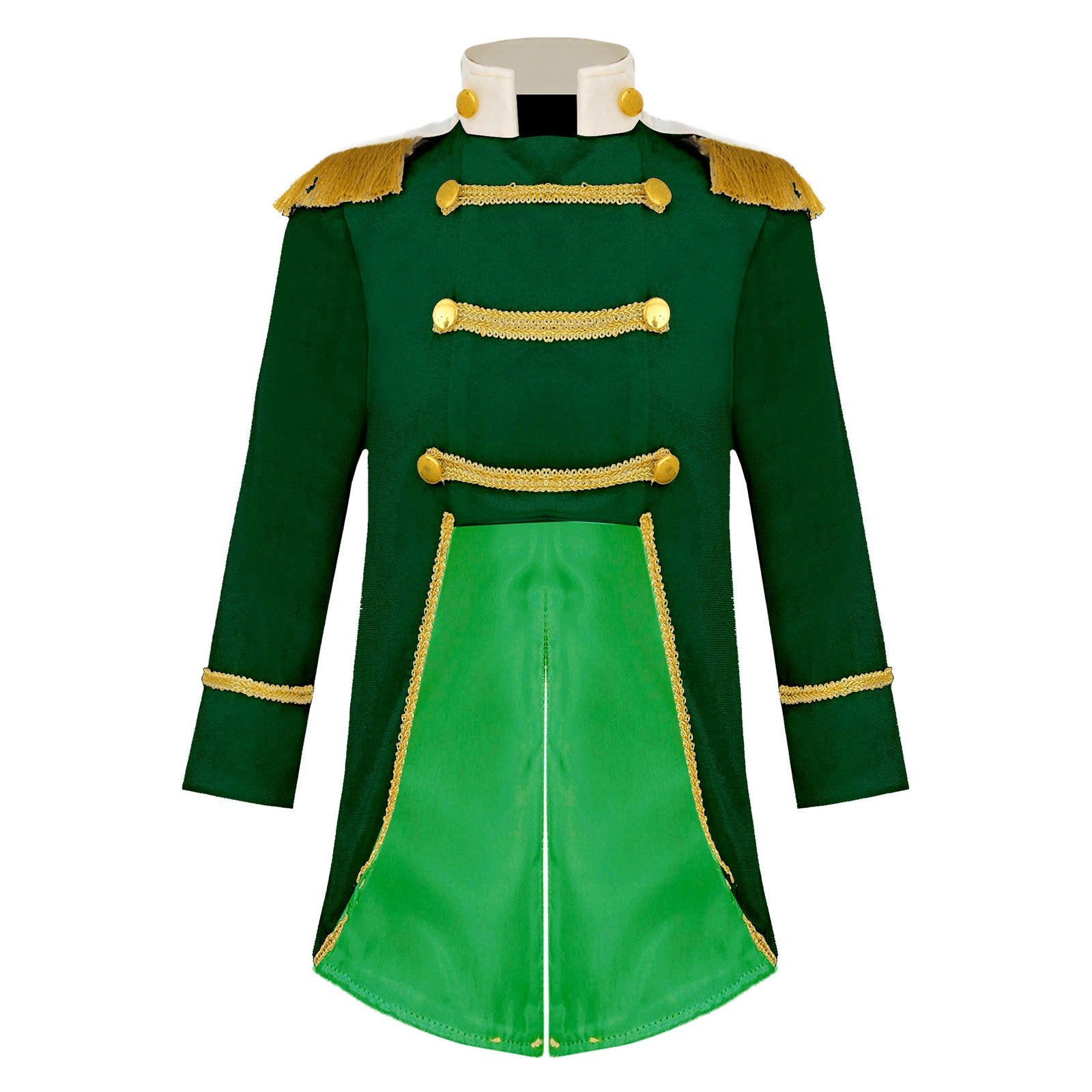 Little Boys Prince Cosplay Costume Long Sleeve Gold Fringe Braiding Velvet Tuxedo Tailcoat Royal Court Cosplay Jacket Dress Up