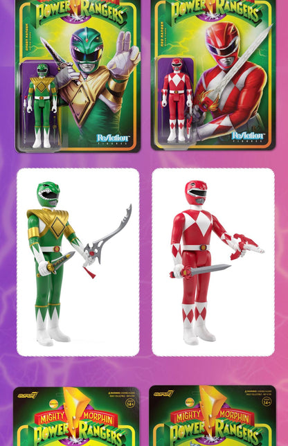 Em Estoque Super7 Mighty Morphin Power Rangers Carded Series 1 - Conjunto de Presente com Modelos Dragonzord, Red Ranger e Rita Repulsa
