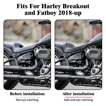 Assento Traseiro para Moto com Luz de Freio e Seta LED, Paralama Guarda-lamas para Harley Softail Fat Boy Breakout FXDR 2018-2023