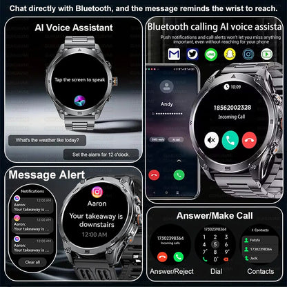 Novo Smartwatch Militar Bateria de 1000mAh Rastreamento GPS Bússola 10ATM À Prova D'água Tático Esportivo Lanterna Chamada BT Smartwatch Para Homens