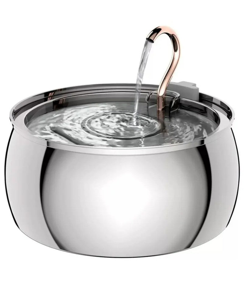 Bebedouro Inteligente para Pets, Fonte de Aço Inoxidável, Bebedouro Automático com Circulação para Gatos, Alimentador Silencioso 4L, Pescoço de Cisne