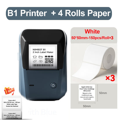 Portable Niimbot B1 Wireless Label Maker Adhesive Sticker Printer Labeling Machine DIY 20-50mm Labels for Office Home