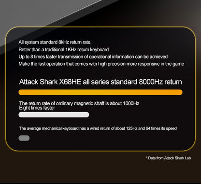Teclado com Switch Magnético ATTACK SHARK X68HE Com Fio e FREEWOLF F68 Com Fio F68Pro Sem Fio para Jogos Profissionais 8K Hz 0,01mm Gatilho Rápido
