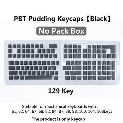 Keycaps PBT Pudding 129 teclas Keycap Perfil OEM Tampa de teclado Para teclado mecânico Kit Mx Switch Retroiluminação RGB 87 104 Teclados Gamer
