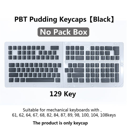 Keycaps PBT Pudding 129 teclas Keycap Perfil OEM Tampa de teclado Para teclado mecânico Kit Mx Switch Retroiluminação RGB 87 104 Teclados Gamer