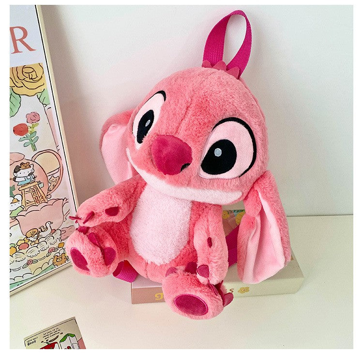 Kawaii Disney Stitch Bag Plush Backpack Bagpack Double Shoulder Crossbody Bag Storage Pouch Plushie Anime Toy Gift for Girls