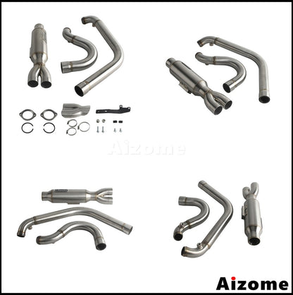 Motorcycle Racing 2-in-1 Exhaust Muffler 2.2" TIG Welded For Harley Dyna Fat Bob Street Bob Low Rider Super Wide Glide 2006-2017