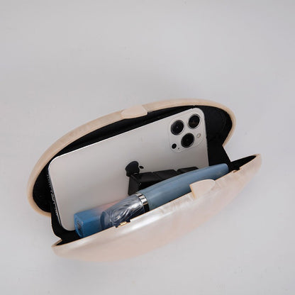 Pearl Acrylic Evening Bags Designer Luxury Clutch Purse Mini Women's Wallet Shell Chain Shoulder Crossbody Wedding Party Handbag