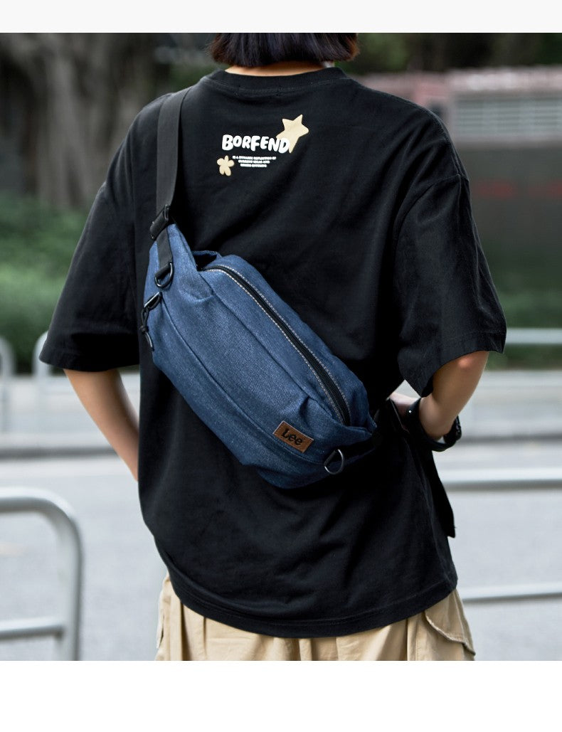 LEE Women Men Oxford Crossbody Waist Bag Waterproof Running Sport Single Shoulder Slingbag Travel iPad Pocket Daily Fanny Pack