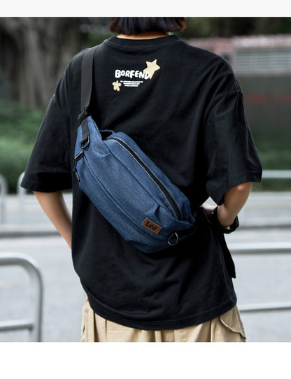 LEE Women Men Oxford Crossbody Waist Bag Waterproof Running Sport Single Shoulder Slingbag Travel iPad Pocket Daily Fanny Pack