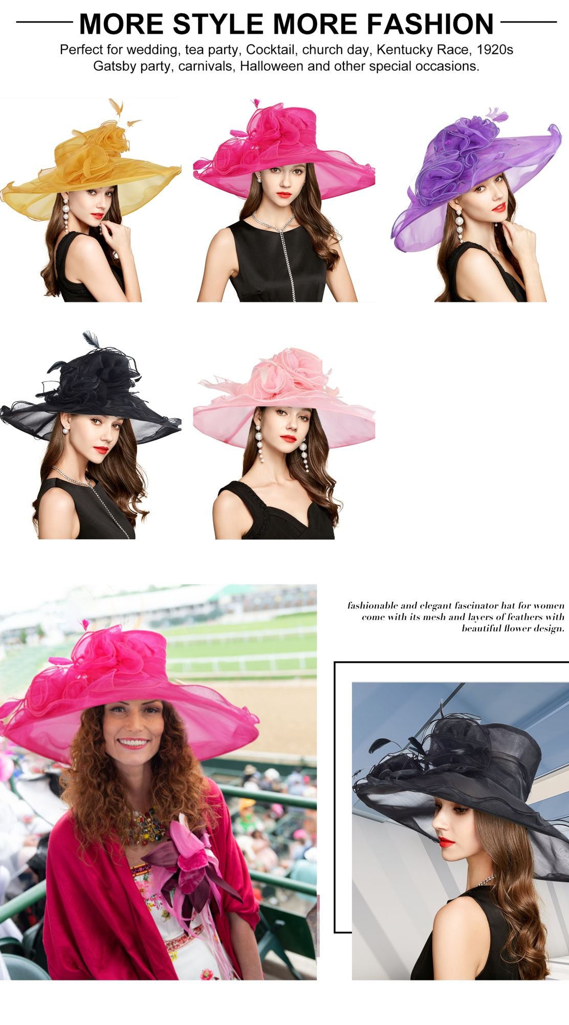 Women Church Hats 2025 Luxury British Top Hats for Elegant Women for Sun Beach Hat Kentucky Tea Party Derby Hats S10-3609