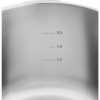Panela de Pressão/Tampa de Pressão a Vapor EcoQuick II, Diâmetro 22 cm, 6 L, para Todos os Fogões Incluindo Indução, Aço Inoxidável 18/10