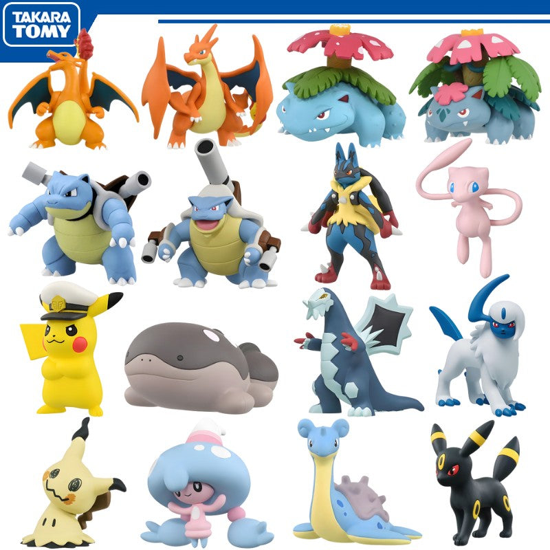 Original Takara Tomy Pokémon Bonecos Mega Venusaur Blastoise Charizard Lapras Clodsire Pikachu Absol Baxcalibur Modelos