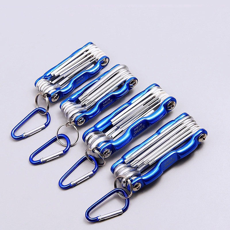 Conjunto de Chaves Allen Dobráveis Portáteis de Metal Sistema Métrico Torx Chave Hexagonal Chave de Fenda Chave Hexagonal Ferramenta Manual de Alta Qualidade