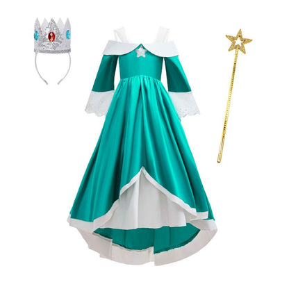 Kids Rosalina Peach Princess Dress Girls Halloween Disguise Cosplay 2026 New Movie Costume Birthday Vestido Halloween Carnival