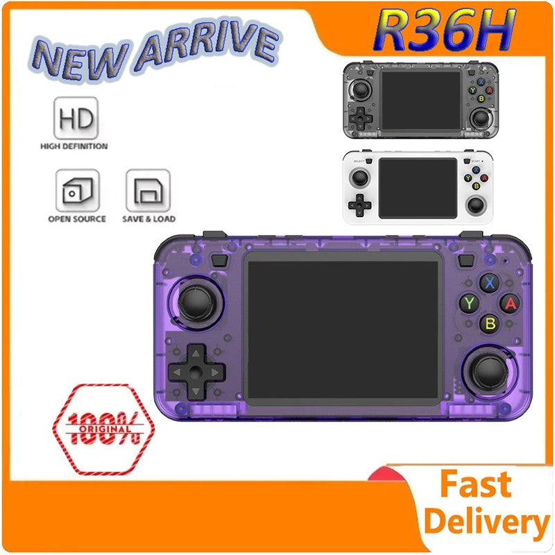 New R36H Retro Handheld Console Open-Source Linux System Classic Game Consoles 3.5 inch IPS Screen 64G Portable Video Player