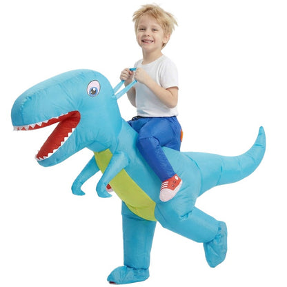 Adult & Child Inflatable Dinosaur Costume Rideable Tyrannosaurus Rex Air-Filled Fun Costume for Masquerade Parties & Halloween